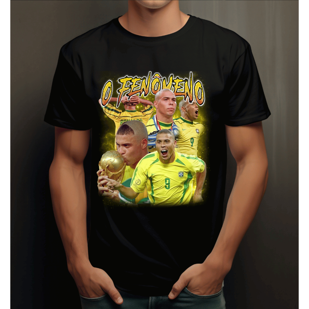 Camiseta Regular Casual Algodão 30.1 Futebol Ronaldo Fenômeno