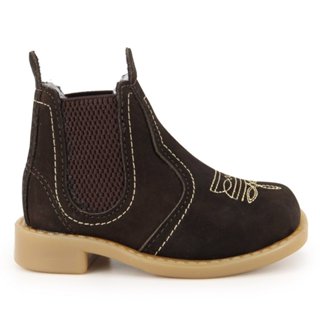 Botina Infantil Masculina Couro Legítimo Country Elastico Lateral Confortável e Resistente em Oferta na Shopee