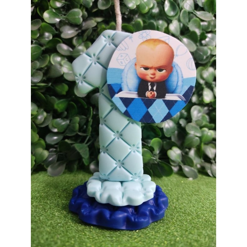 decoração festa, vela aniversário personalizada tema poderoso chefinho, biscuit
