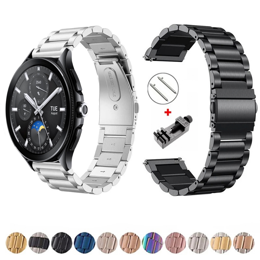 Pulseira de 22mm Metal Elos de aço inox para Smartwatch Xiaomi Watch 2 PRO de Engate Rapido