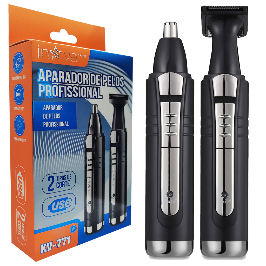 Máquina Barbeador Aparador de Pelos Nariz Barba Maquininha Recarregável - Beauty