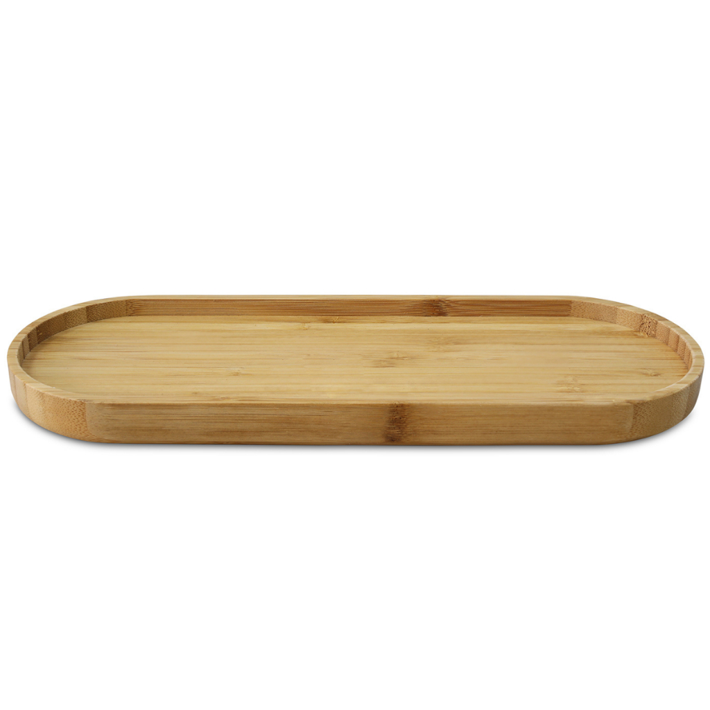 LUMAI Bandeja de Bambu Impermeável com Borda Lisa Organização Armazenamento Utensílios Decoração