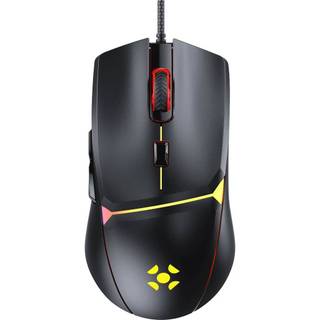 Mouse Gamer Fortrek Crusader 12800 DPI RGB Preto 1000Hz Huano A825 5 Botões + Scroll USB 70526