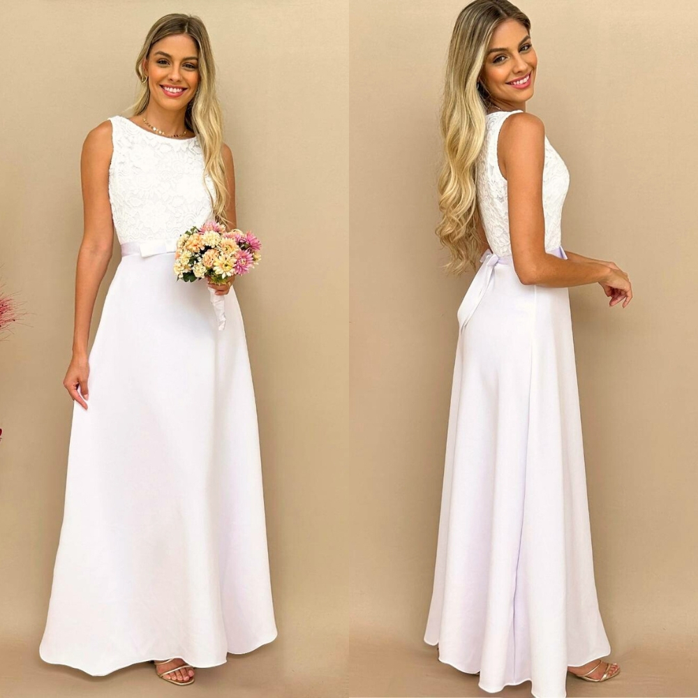 Vestido Noiva Simples Cetim - Comprar com Melhor Preço em Vestidos de Casamento