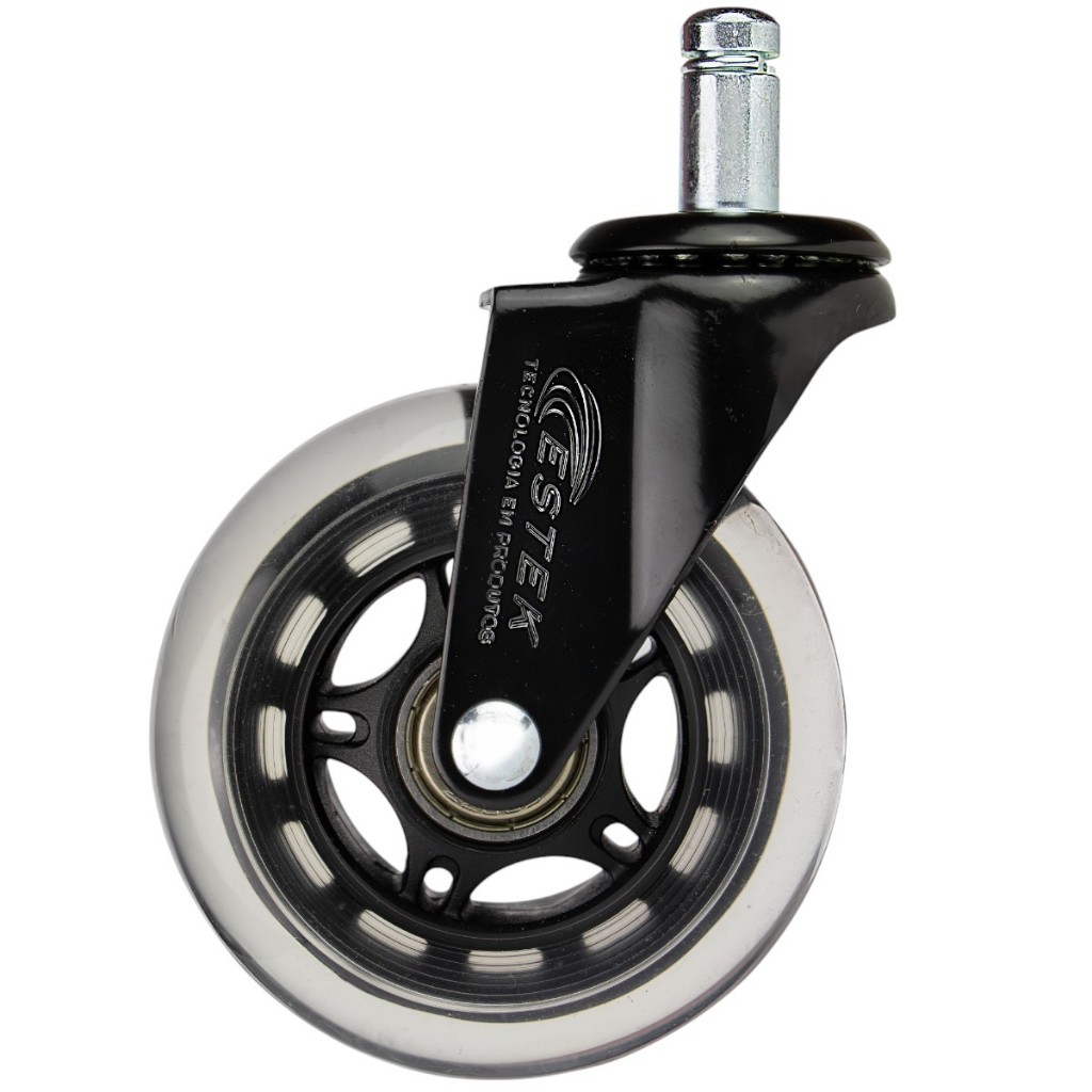 Kit 5 Rodinhas Roda Rodízio Em Gel Para Reposição Cadeira De Escritório Gamer Mocho Estek