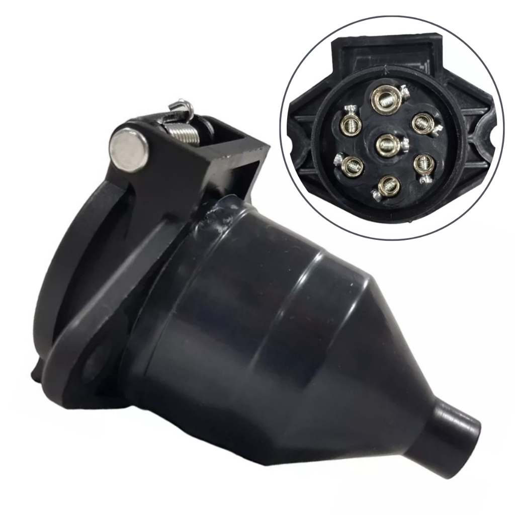 Tomada Eletrica Engate Fixo Carretinha Bivolt 7 - Polos Femêa