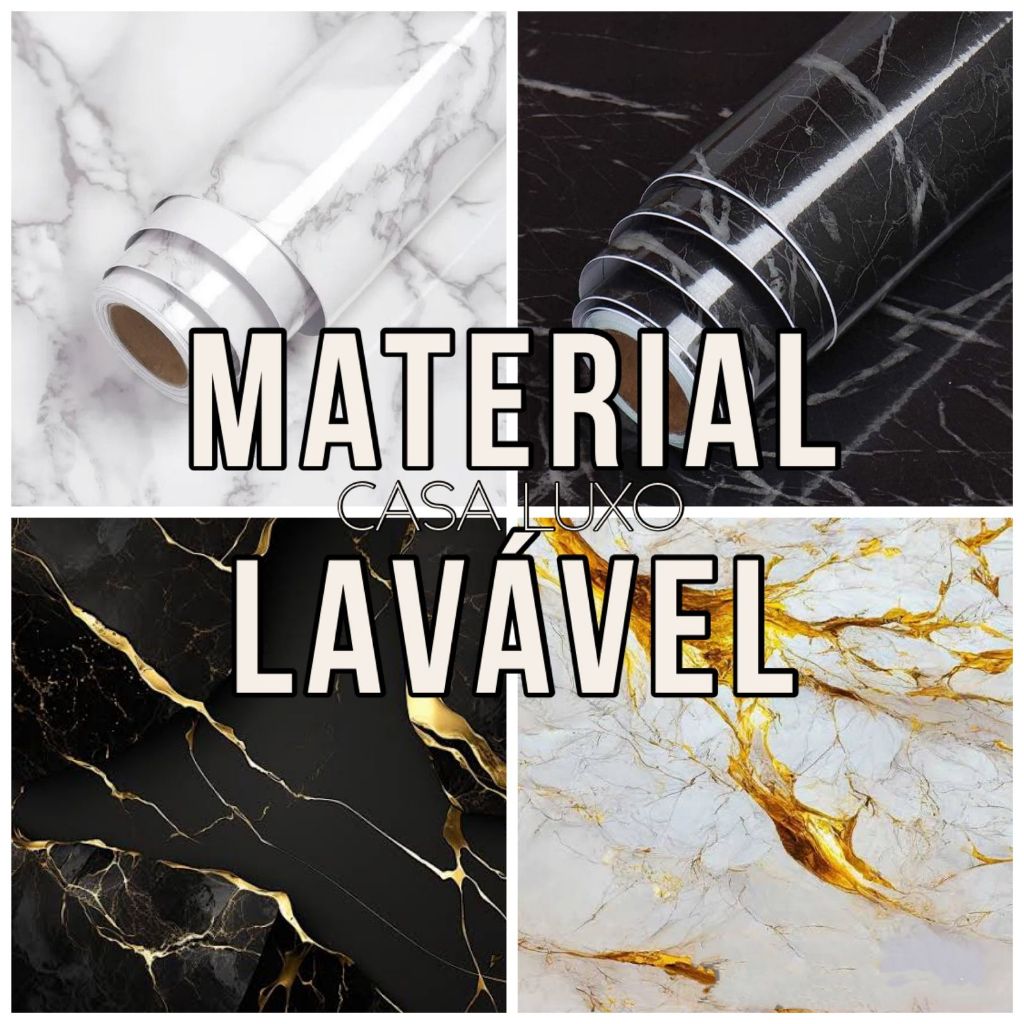 Papel de Parede PVC Brilhante Lavável Resistente à Agua em Oferta na Shopee