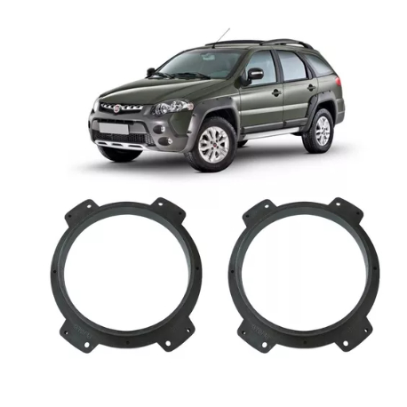 Par de Aro para Alto-falante da Porta Traseira - Fiat Palio Weekend