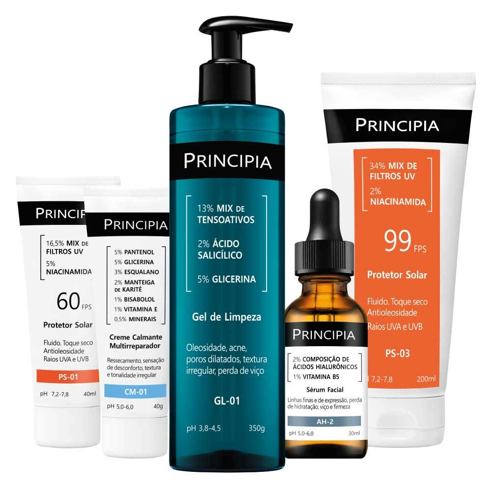 Principia Kit Verão Avançado com Protetor facial FPS60 + Creme calmante + `Protetor corporal FPS 60 + Sérum Hidratante Á em Oferta na Shopee