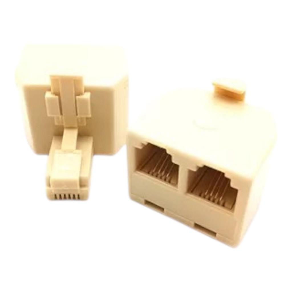 Divisor de RJ11 macho para 2 ou 3 Femêa, Divisor Adaptador de Telefone em Oferta na Shopee