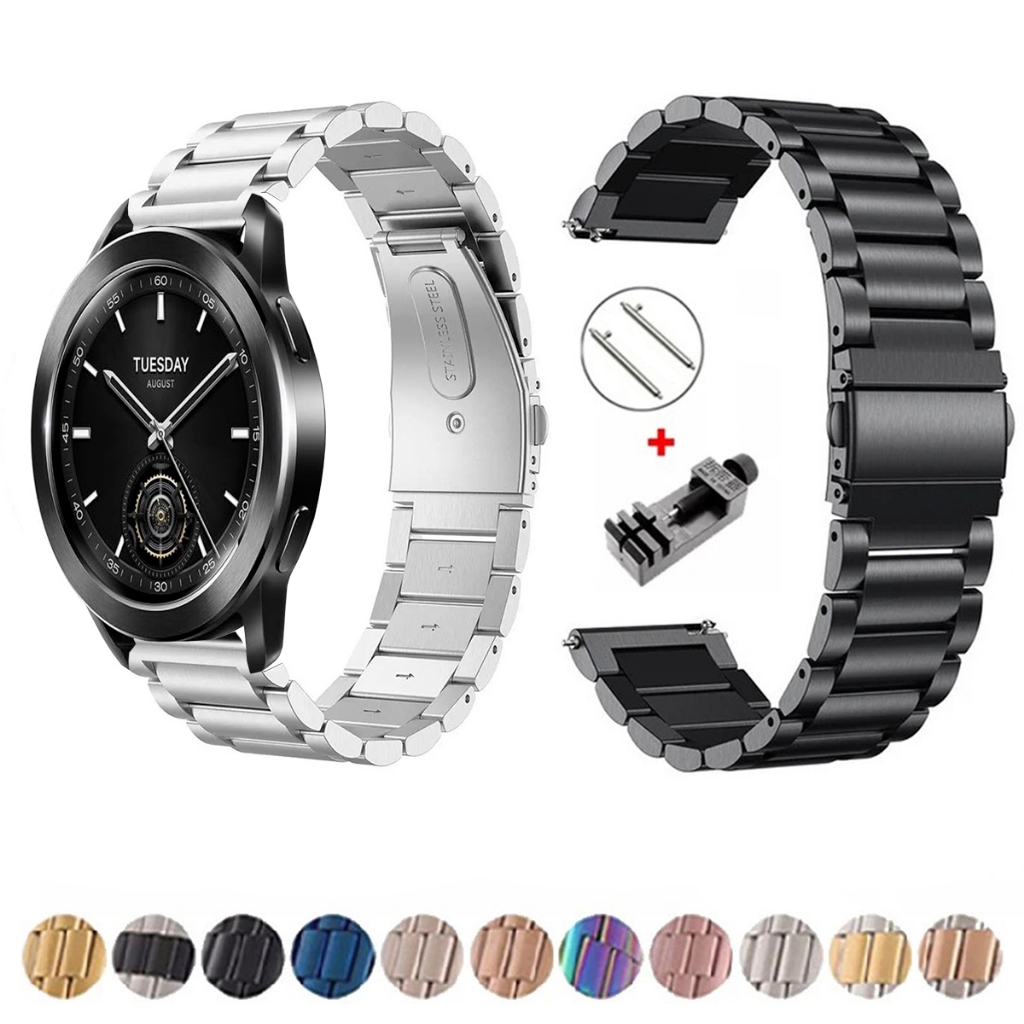 Pulseira de 22mm Metal Elos de aço inox para Smartwatch Xiaomi Watch S3 de Engat