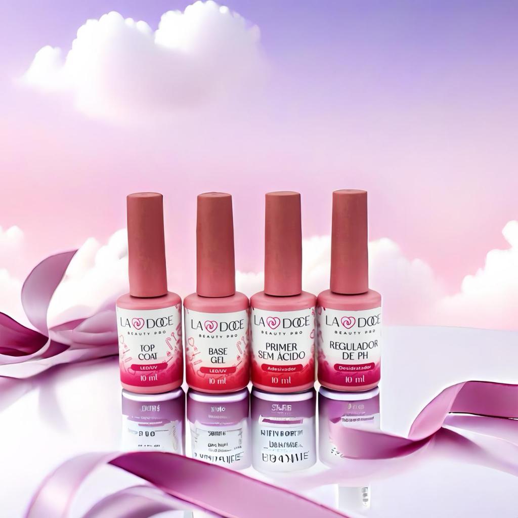 Preparadores La Doce Top Coat Base Gel Primer Regulador de Ph Unhas Gel Acrigel
