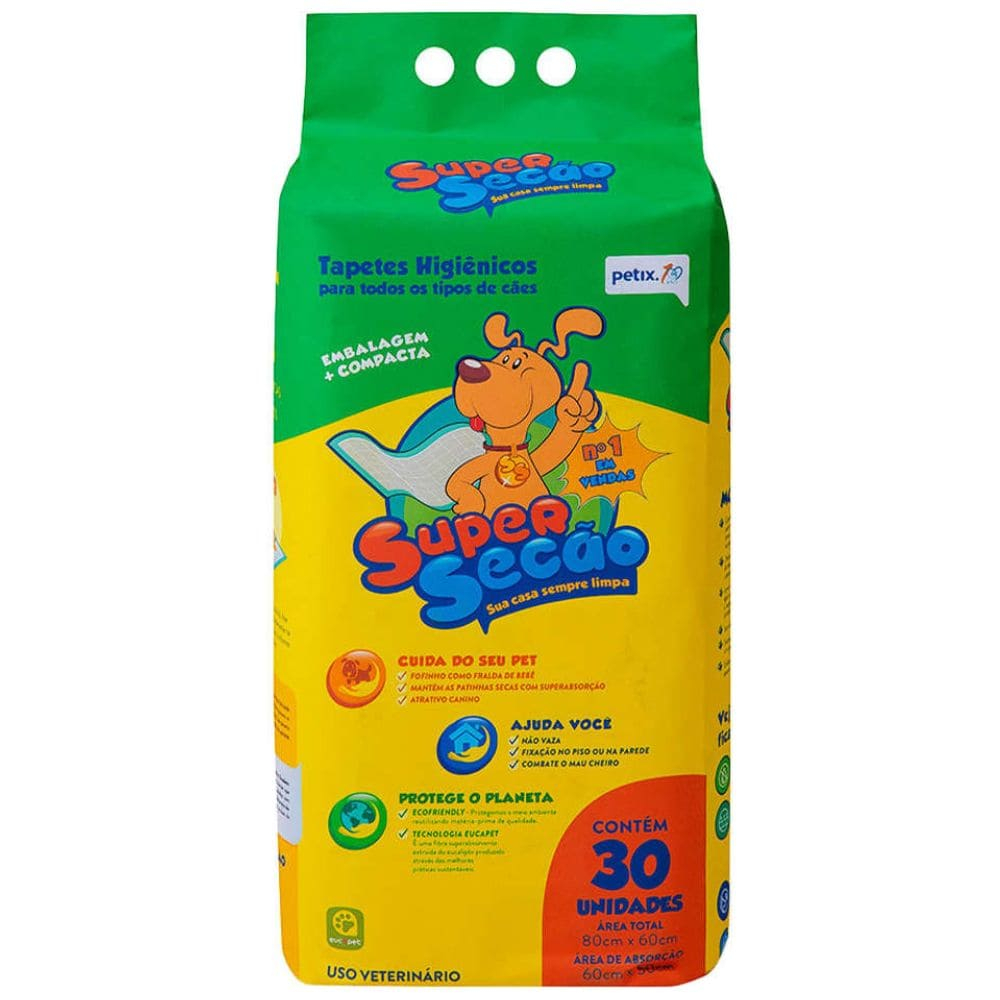 Tapete Higiênico Super Secão 80x60 com 30 unidades