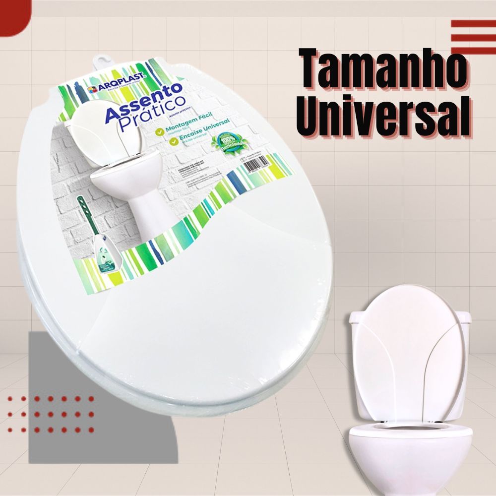 Assento Sanitário Comum Universal Tampa de Vaso Oval Branco