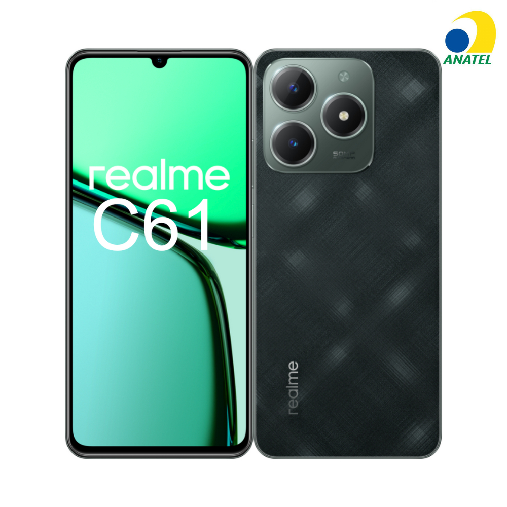 Celular realme C61 resistente a água com NFC Anatel