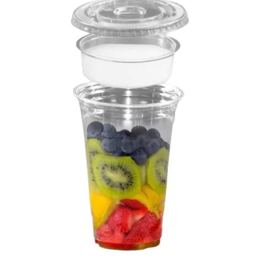 50 Copos Bolha com divisória de 400 ml com berço para molho - Copo Bolha especial