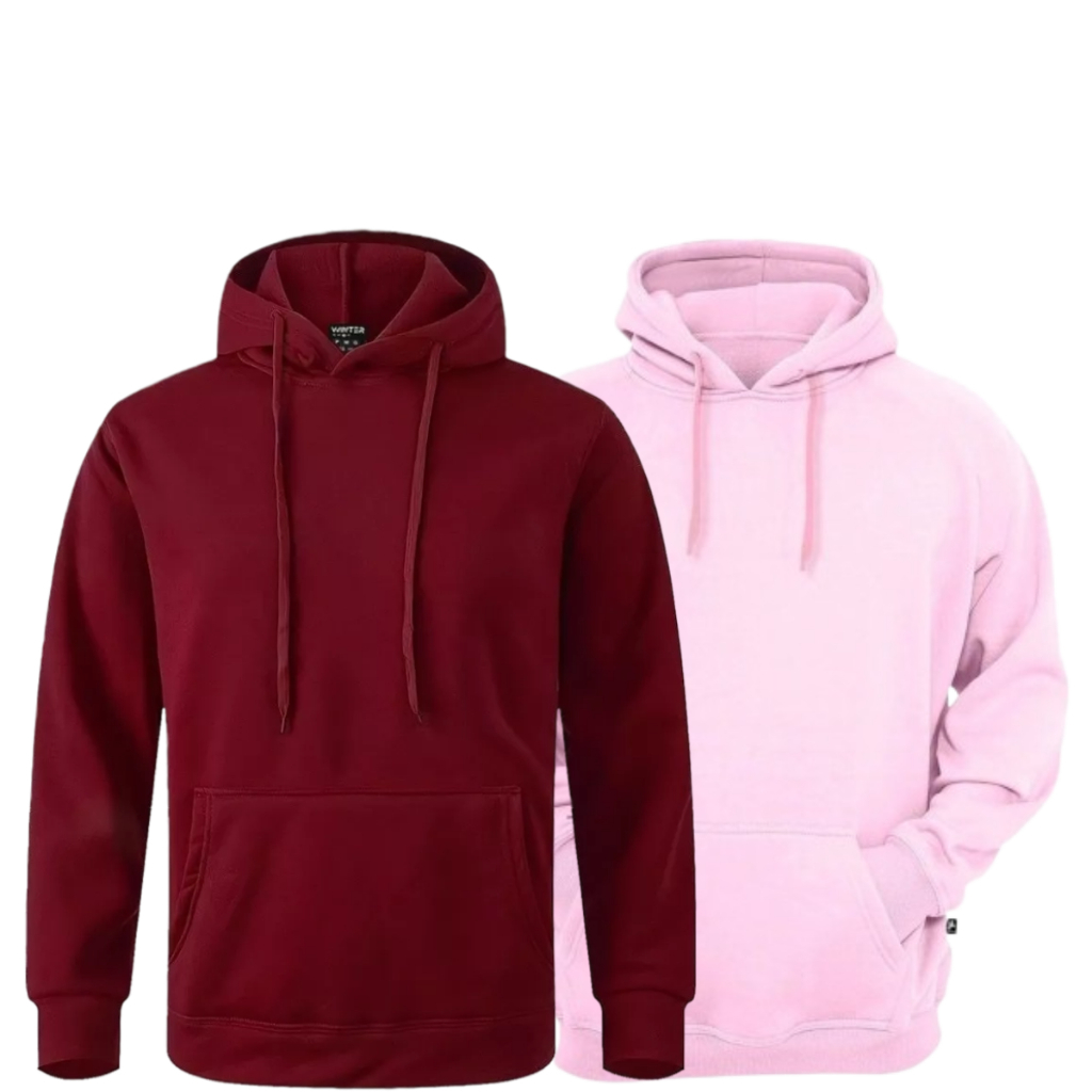 Kit 2 Moletom Canguru Unissex Várias Cores Blusa de Frio Flanelada 100% Algodão em Oferta na Shopee