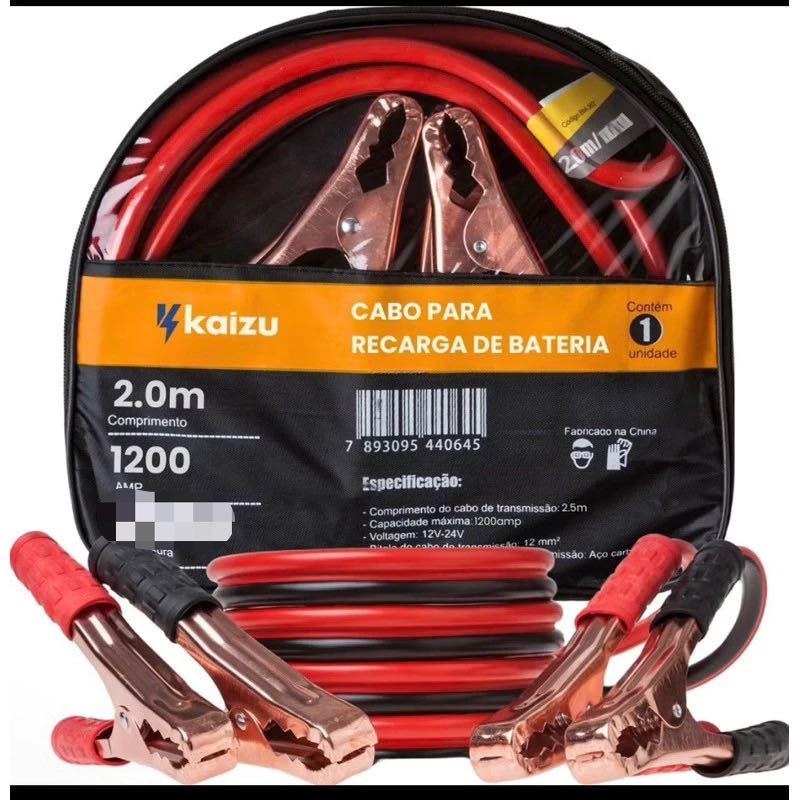 Cabo Auxiliar De Carga Chupeta De Bateria 1.200/2000amp Booster Cable- 2.5/3METRO