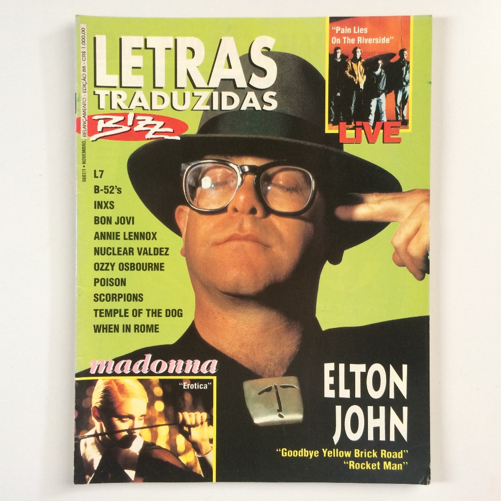 BIZZ LETRAS TRADUZIDAS ELTON JOHN E MADONNA EROTICA CYNDI BON JOVI LIVE E OUTROS