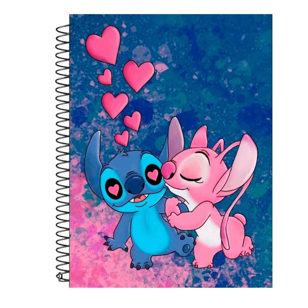 Caderno Stitch Infantil Personalizado, Volta as aulas, Tamanho 15x21, Caderno de Recado, tipo tamanho de Agenda