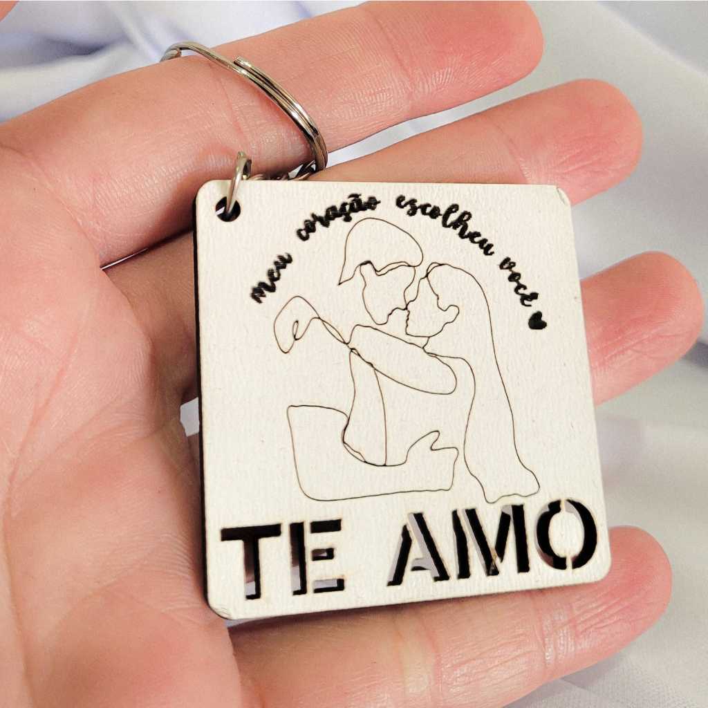 Chaveiro Dia dos Namorados Casamento Lembrancinha Presente Casal Marido Esposa
