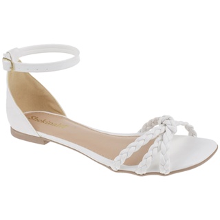 Sandália Feminina Rasteira Bico QuadradoTrançada Shekinah Lançamento Trança Nó com Traseiro Fechado em Oferta na Shopee