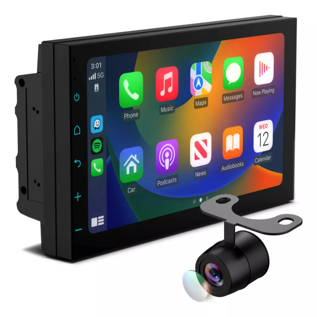 CENTRAL MULTIMÍDIA 7" C/ APPLE CARPLAY E ANDROID AUTO FAAFTECH FT-MM-CM7 + CÂMERA DE RÉ - Spare Parts and Accessories for Vehicles
