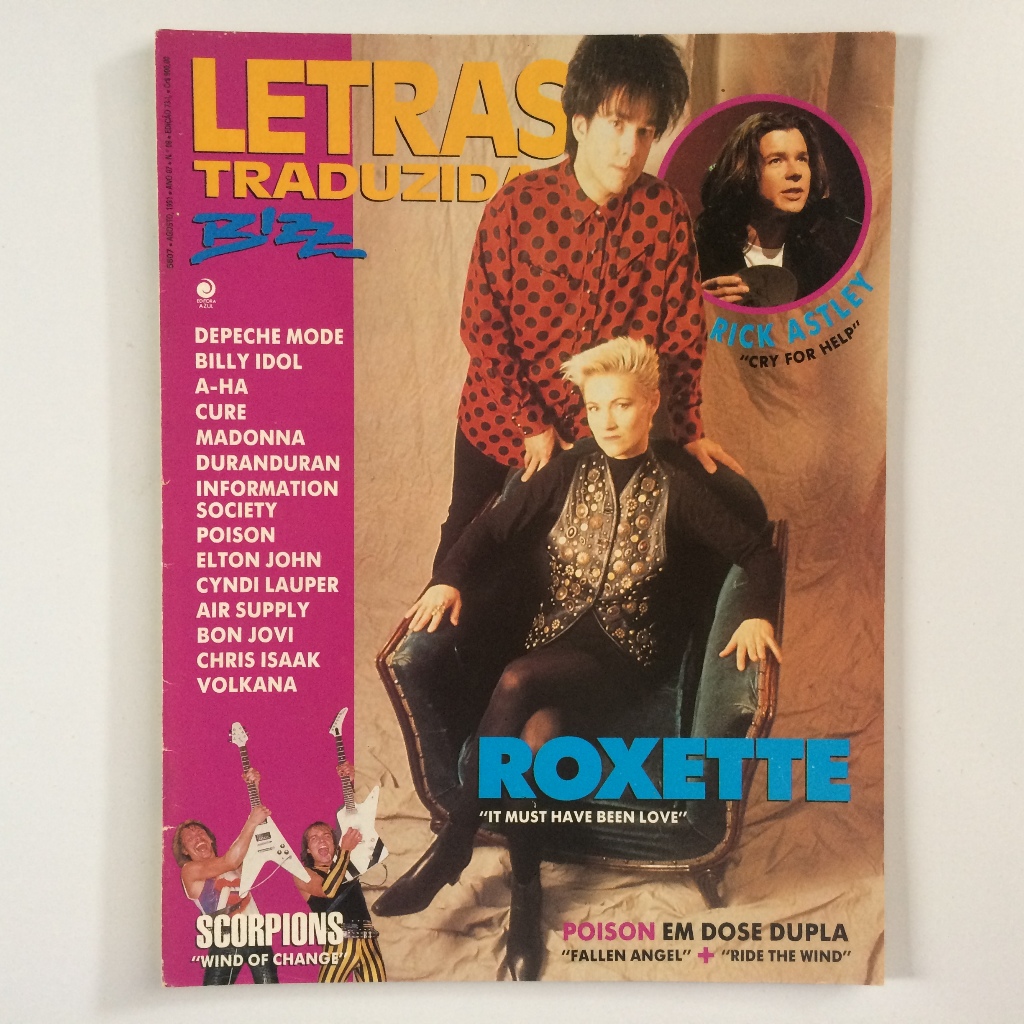 BIZZ LETRAS TRADUZIDAS ROXETTE MADONNA A-HA BON JOVI CYNDI LAUPER DEPECHE MODE E OUTROS
