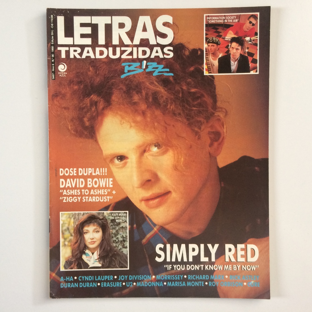 BIZZ LETRAS TRADUZIDAS SIMPLY RED MADONNA A-HA U2 DAVID BOWIE CURE E OUTROS