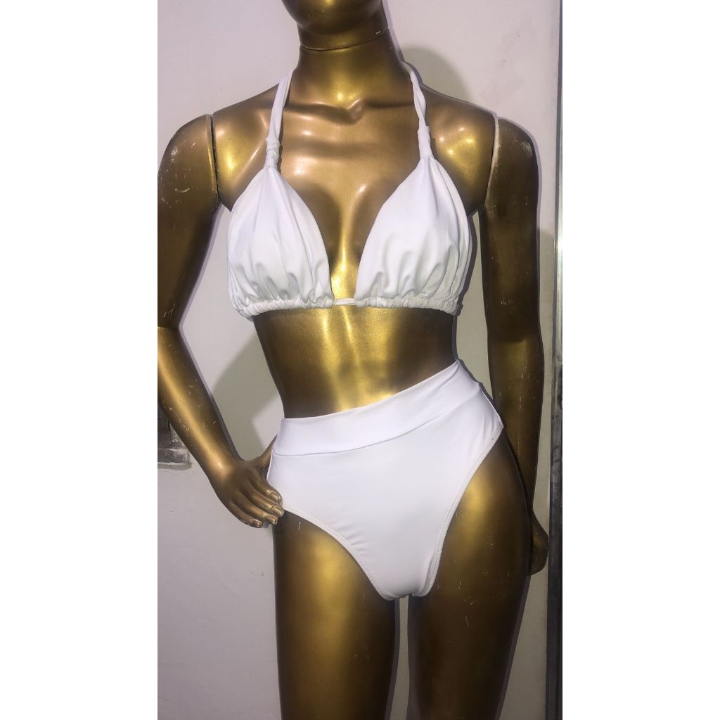 Biquini Plus Size Calcinha Cós Alto  Rot pent  cortininha frente única.