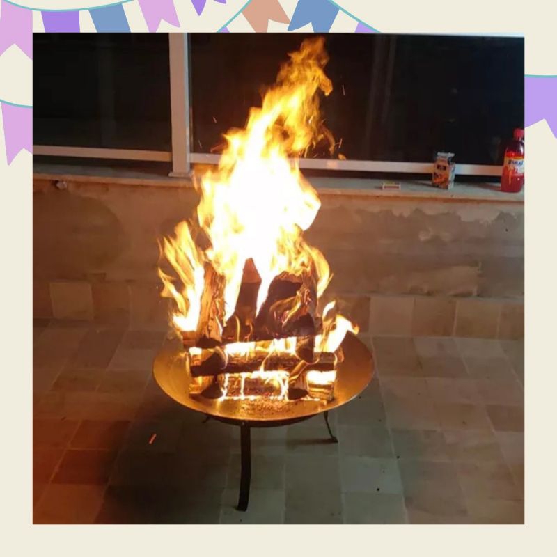 Lareira Rústica portátil 70 Cm em Aço carbono