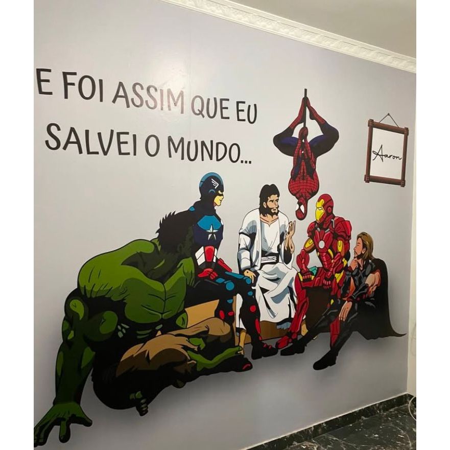 Papel de Parede Adesivo Super Heróis Personalizado