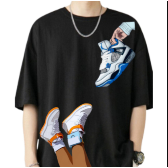 Camiseta Oversized Streetwear Tenis Sneaker em Oferta na Shopee