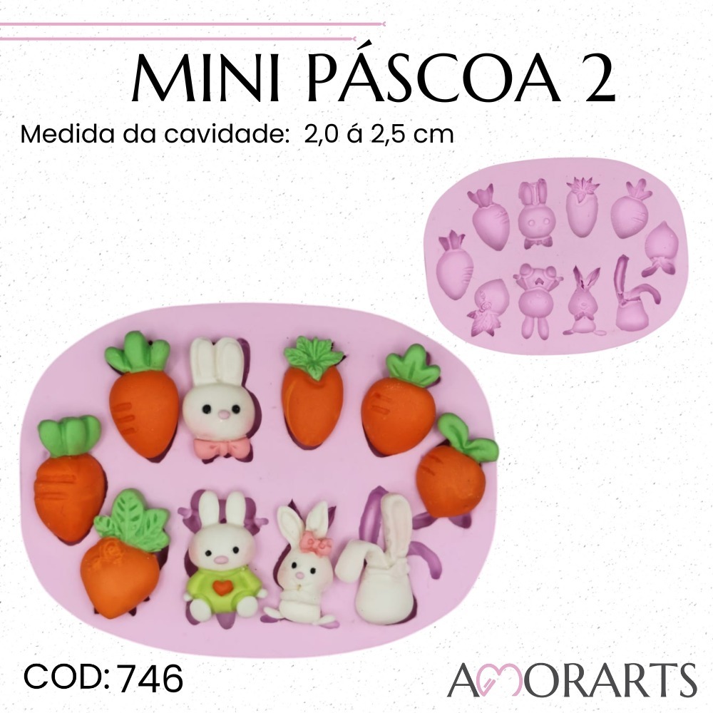 Molde de silicone Mini Páscoa 2--CÓD 746 em Oferta na Shopee
