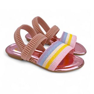 Sandália Rasteira Feminina Infantil/Juvenil Elástico Colorido Traseiro Calce Fácil em Oferta na Shopee