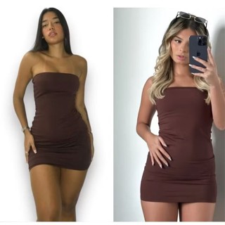 Vestido curto tomara que caia 049 em Oferta na Shopee