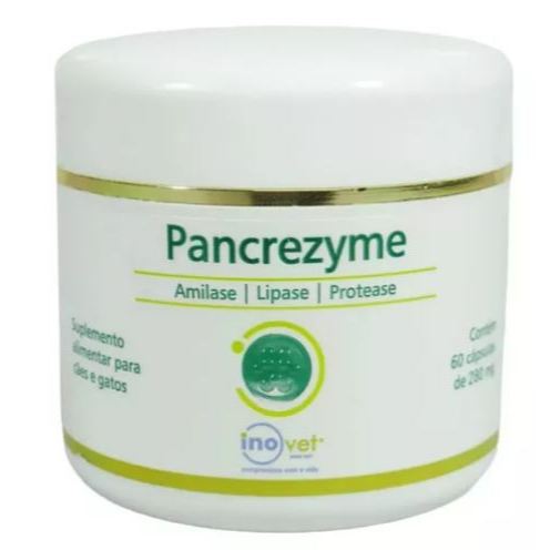 Pancrezyme 60 Cápsulas 280mg Para Cães E Gatos Inovet