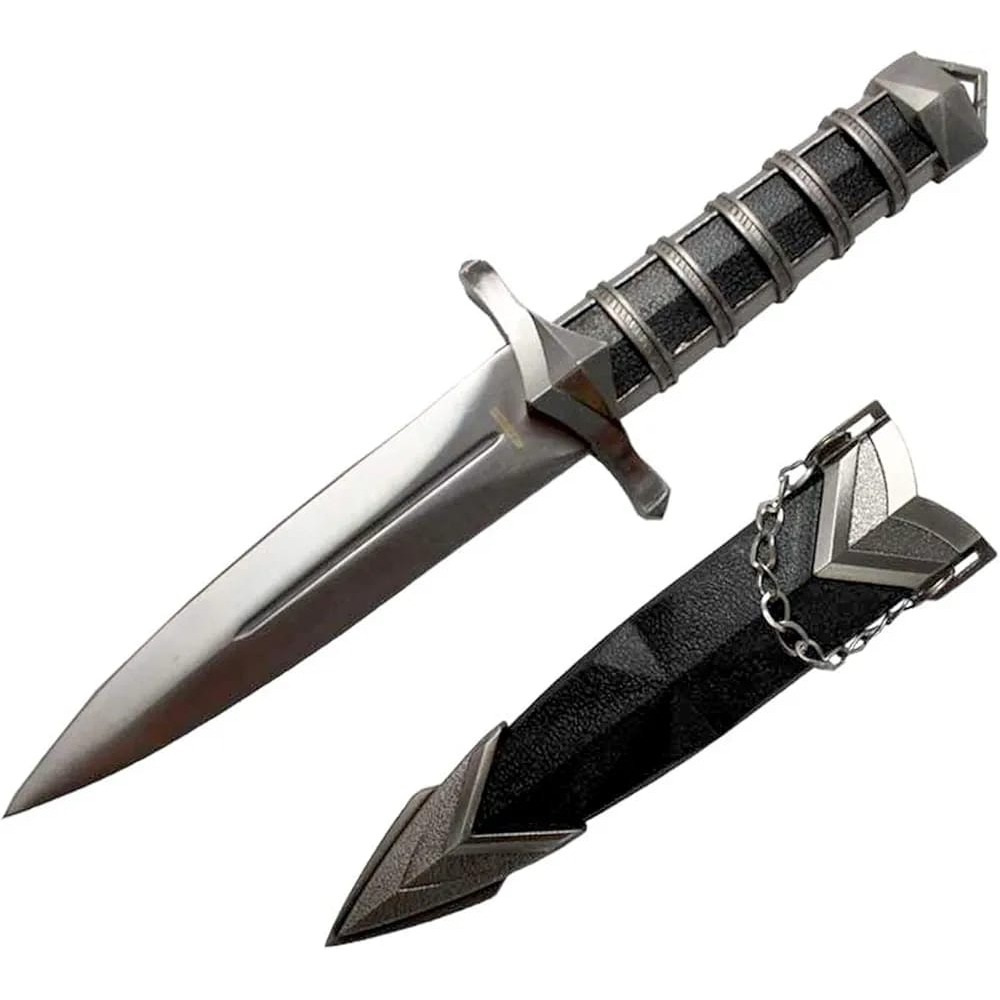 Adaga Dark Com Bainha, Estilo Medieval - Decorativa 32cm