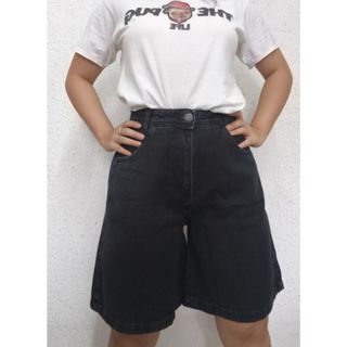 Short Bermuda Jeans Feminina Cor Lisa Sem Rasgo Com Bolsa Moda Evangélica em Oferta na Shopee