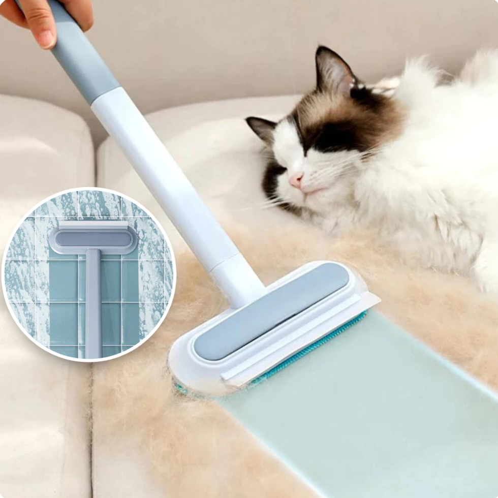 Escova remoção de pelos animais de estimação Multifuncional 4 em 1 roupas sofás tapetes vidros em Oferta na Shopee