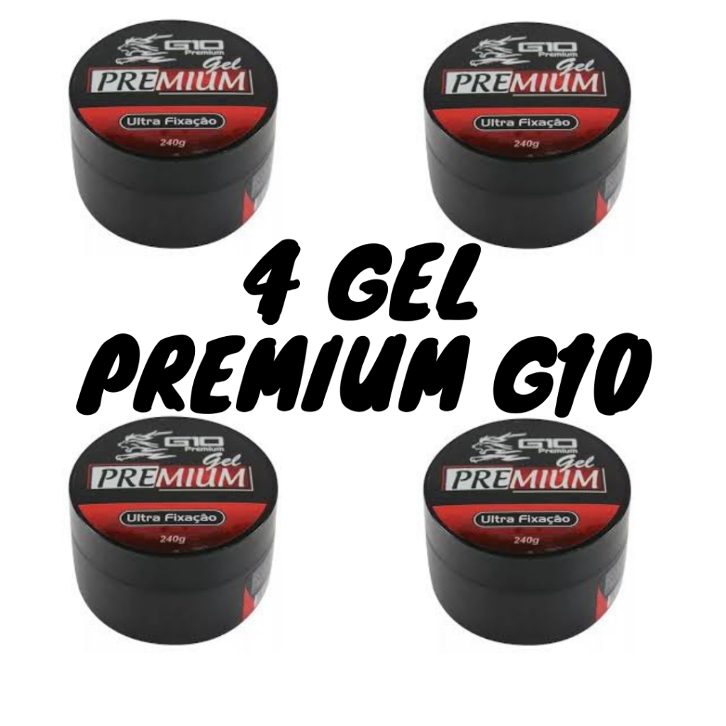 kit 4 gel premium g10 - 4 gel auto fixação 240g - 4 gel g10 premium