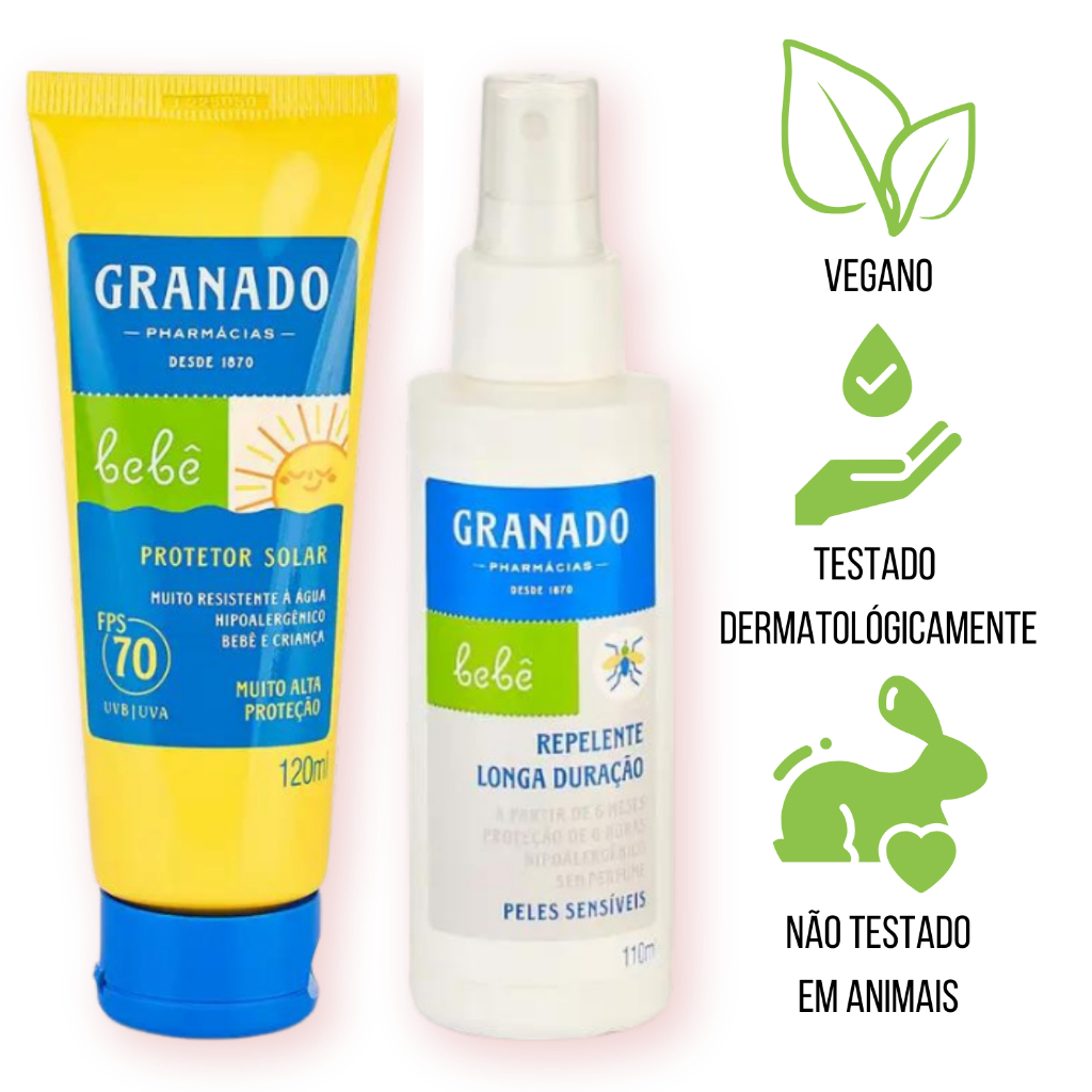 PROTETOR E REPELENTE GRANADO BEBE HIPOALERGENICO PELES SENSÍVEIS em Oferta na Shopee