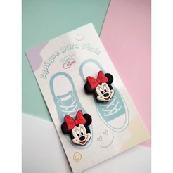 Aplique de tênis da Minnie e Mickey