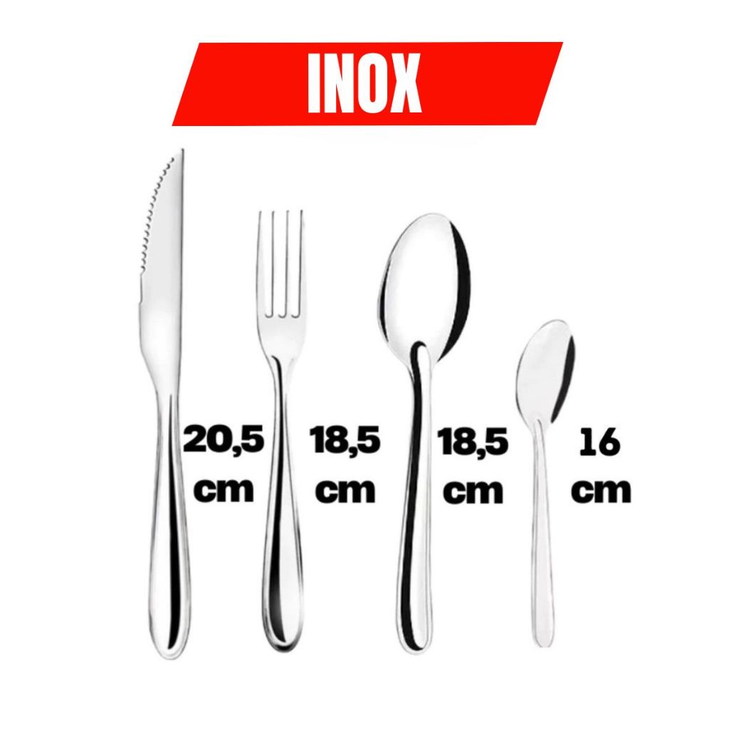 Kit 120 OU 72 OU 48  Peças Talheres Inox Garfo  Faca  Colher , COLHER   Sobremesa Premium Casa Cozinha Buffet Buffet