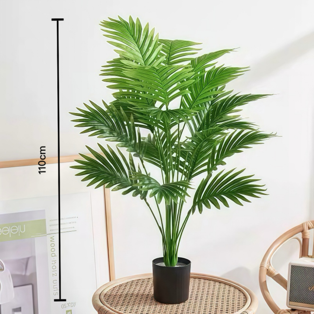 Noz de betel artificial de folhas grandes de 110 CM com toque real