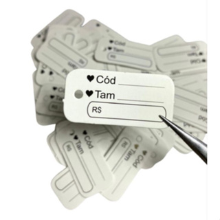 Mini Tag para roupas + lacre de autenticidade/ segurança com 100 peças em Oferta na Shopee