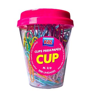 Clips Colorido Pote Cup N. 2/0 Contém 250 Unidades em Oferta na Shopee
