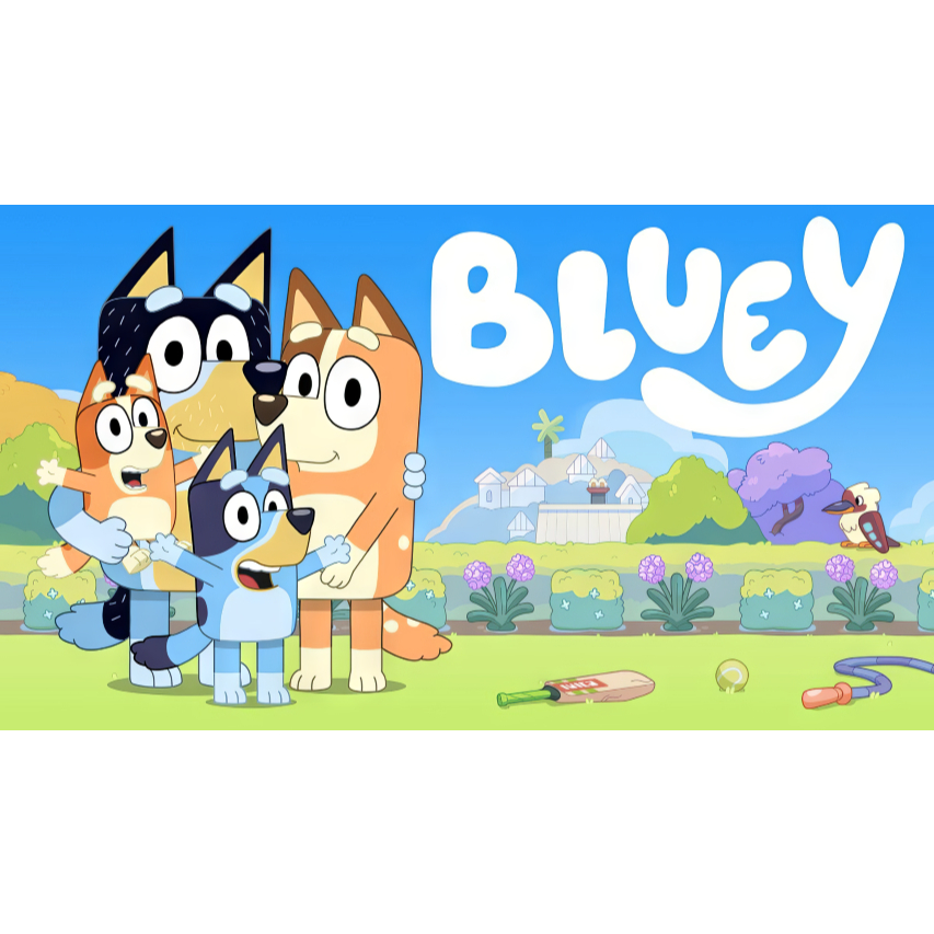 Painel Bluey, Familia, Feliz retangular de lona para decoração de festa de aniversário infantil. Várias medidas. em Oferta na Shopee