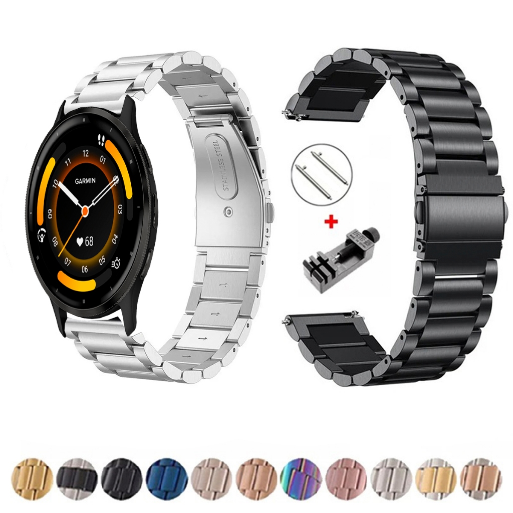Pulseira de 22mm Metal Elos de aço inox para Smartwatch Garmin Venu 3 (45mm) de Engate Rapido
