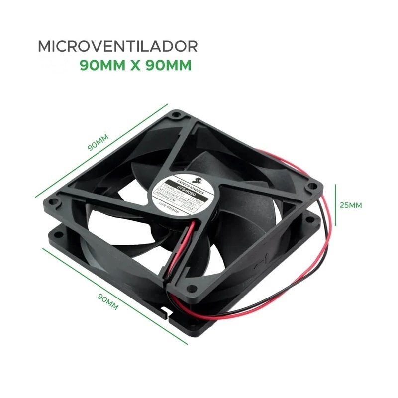 Cooler 90 X 90 X 25mm - 24 Volts / Micro Ventilador 24 Volts 9cm x 9xm x 2,5cm / Ventoinha 24V.